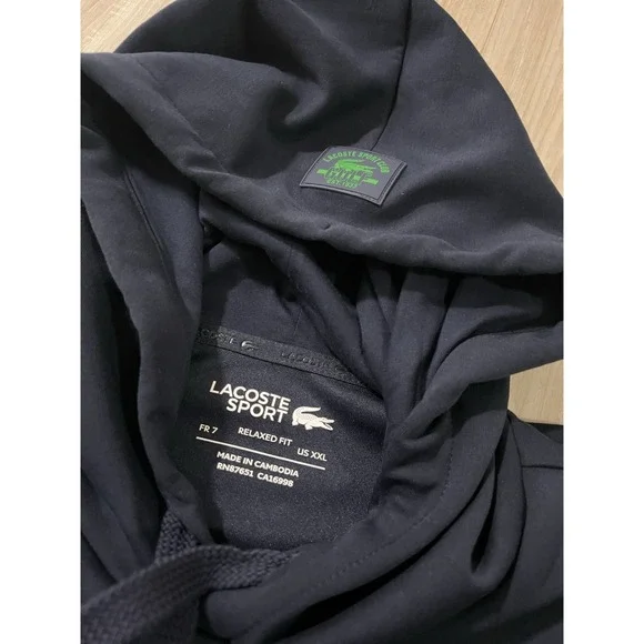 LACOSTE Recycled Fabric Golf Sweatshirt Men's Size US 2XL Navy Blue